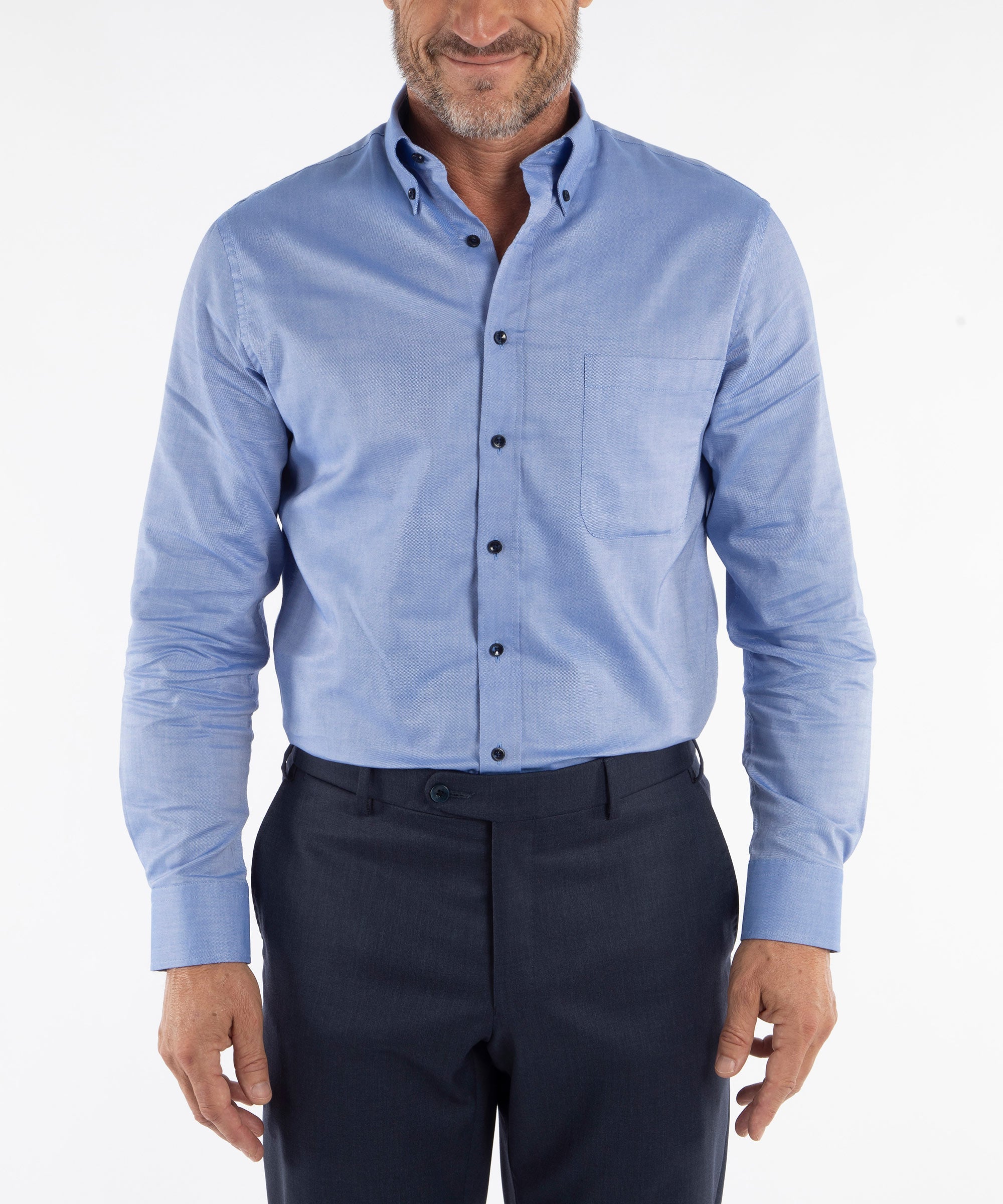 Signature Oxford Long Sleeve Sport Shirt with Contrast Buttons Signature Oxford Long Sleeve Sport Shirt with Contrast Buttons