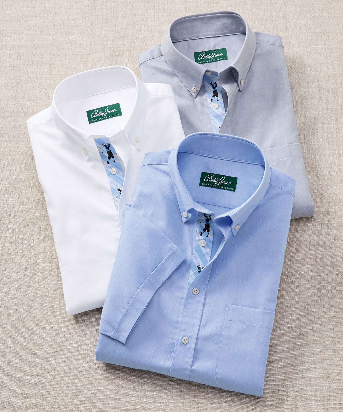Signature 100% Cotton Oxford Button-Down Short Sleeve Shirt - Bobby Jones Signature 100% Cotton Oxford Button-Down Short Sleeve Shirt - Bobby Jones