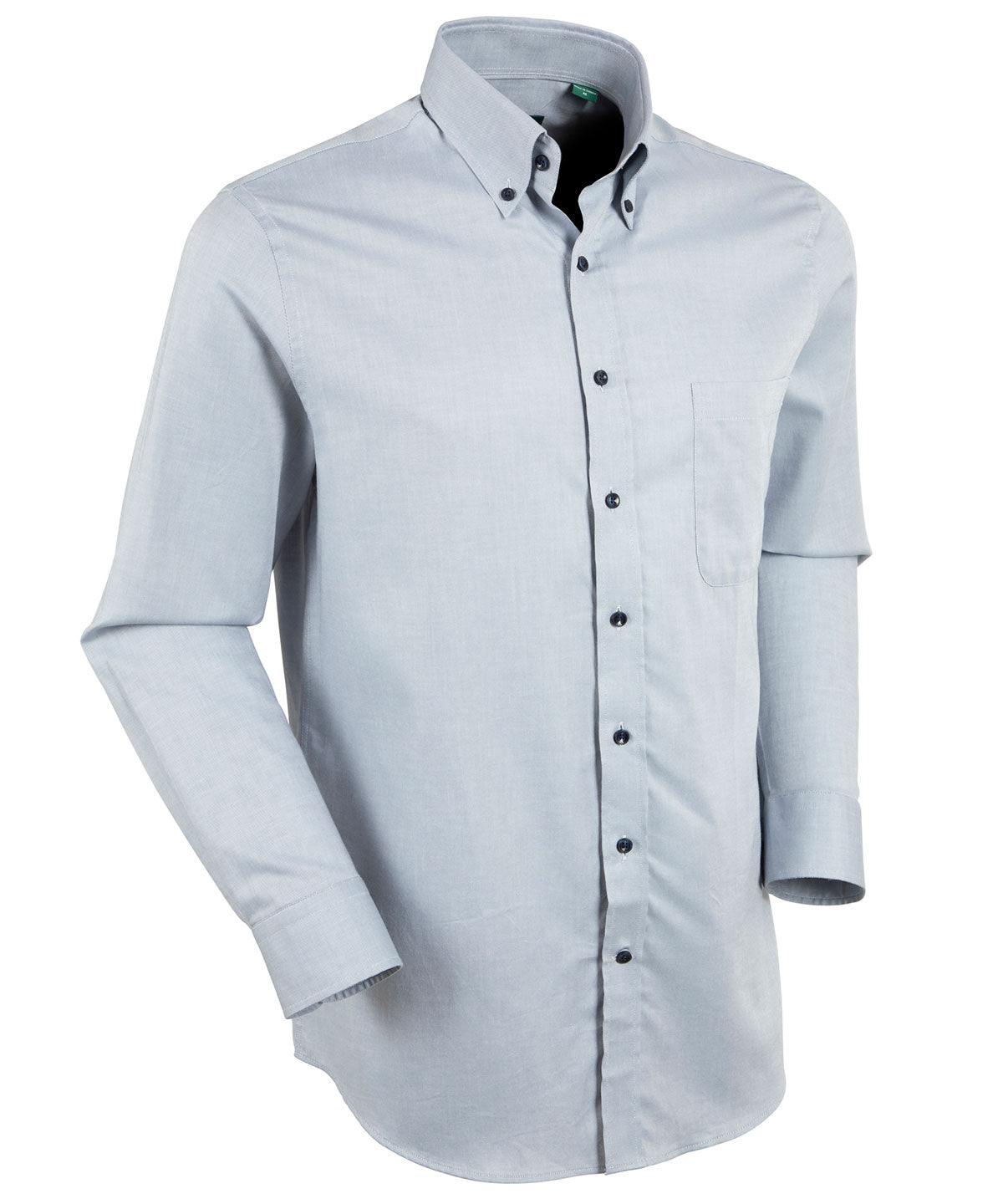Signature Oxford Long Sleeve Sport Shirt with Contrast Buttons - Trim Fit