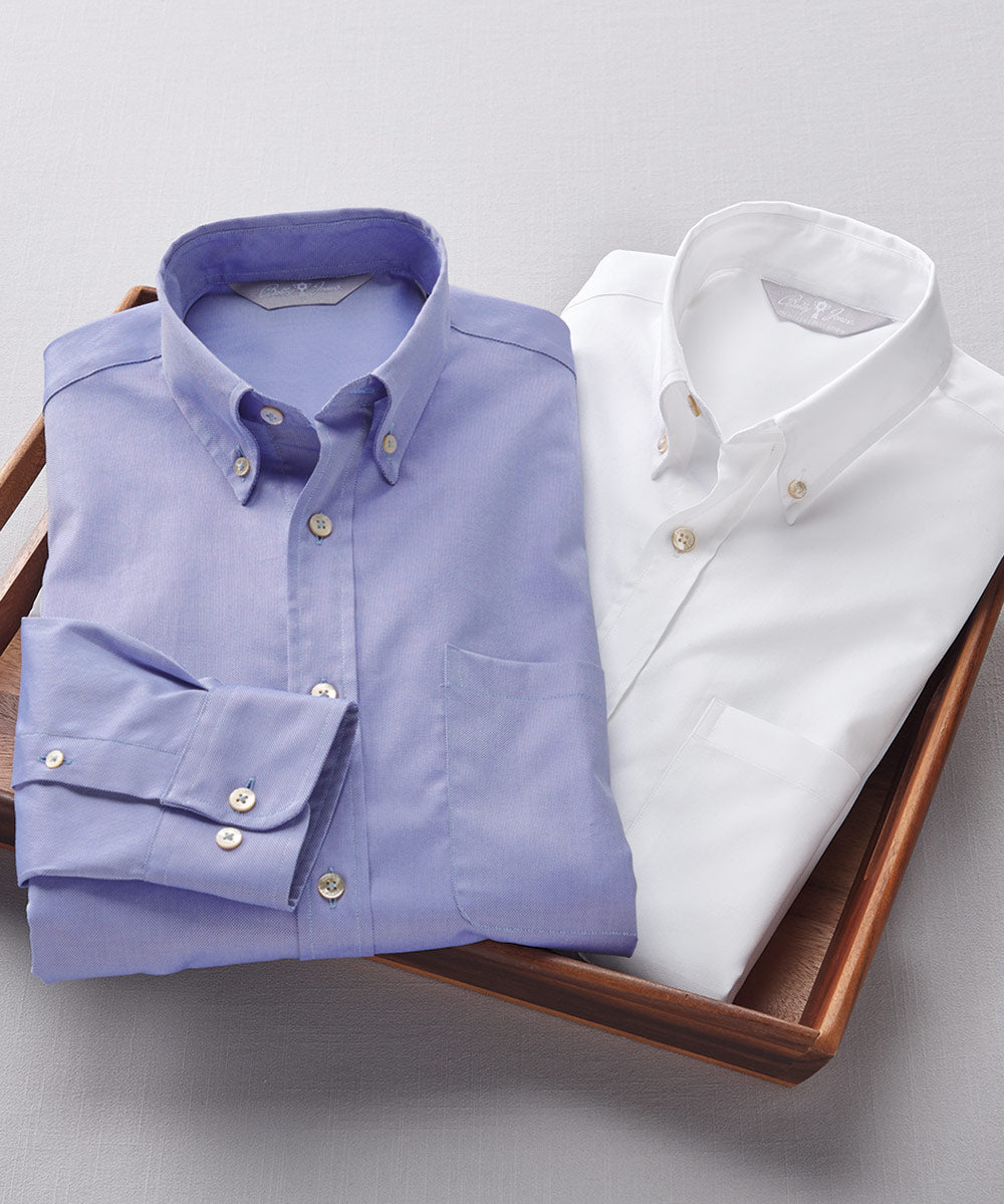 Heritage Italian-Made 100% Royal Oxford Cotton Solid Sport Shirt Heritage Italian-Made 100% Royal Oxford Cotton Solid Sport Shirt