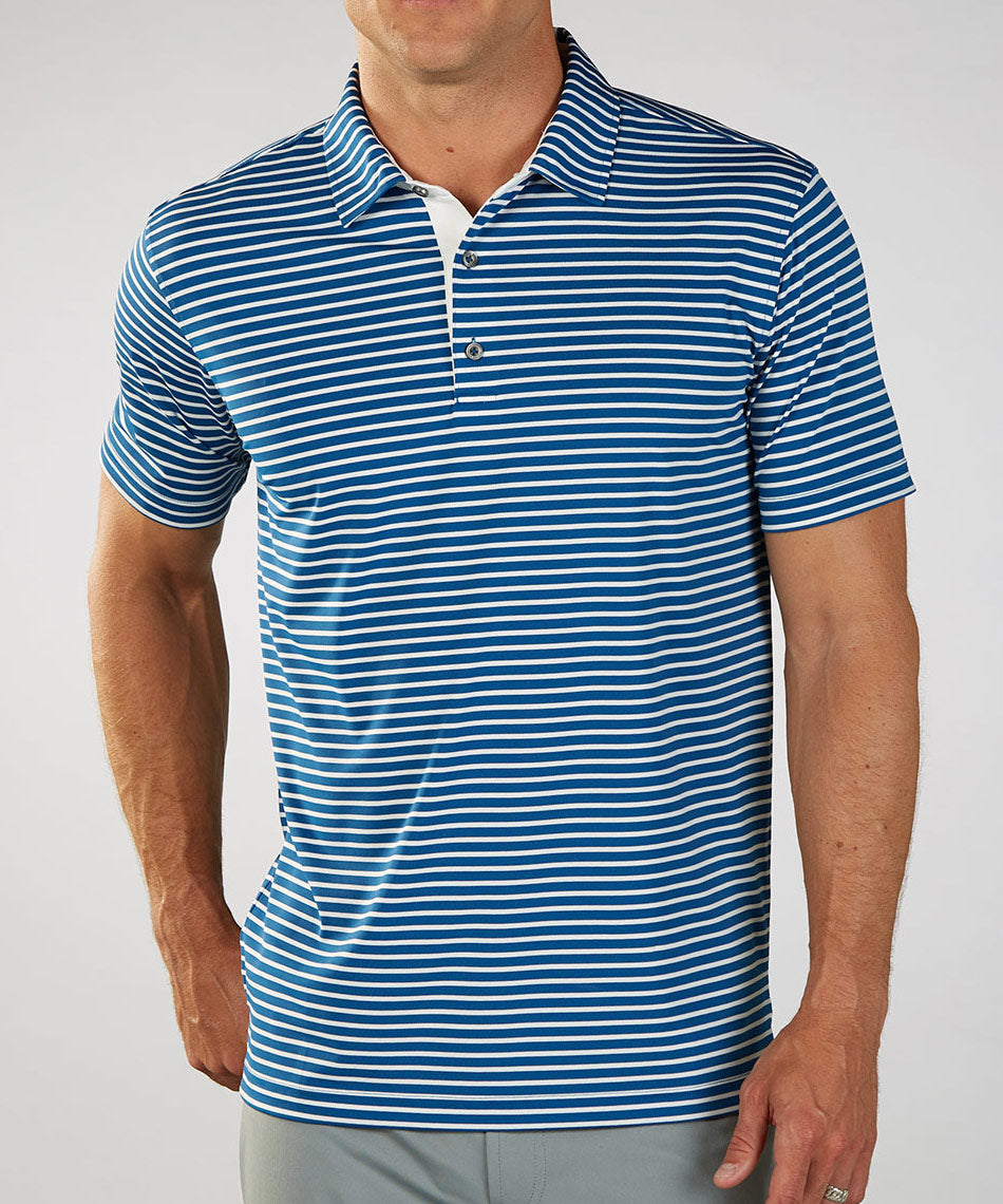 Rule 18 Tech Control Stripe Short Sleeve Polo