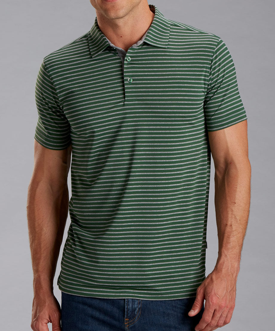 Rule 18 Tech Control Stripe Short Sleeve Polo