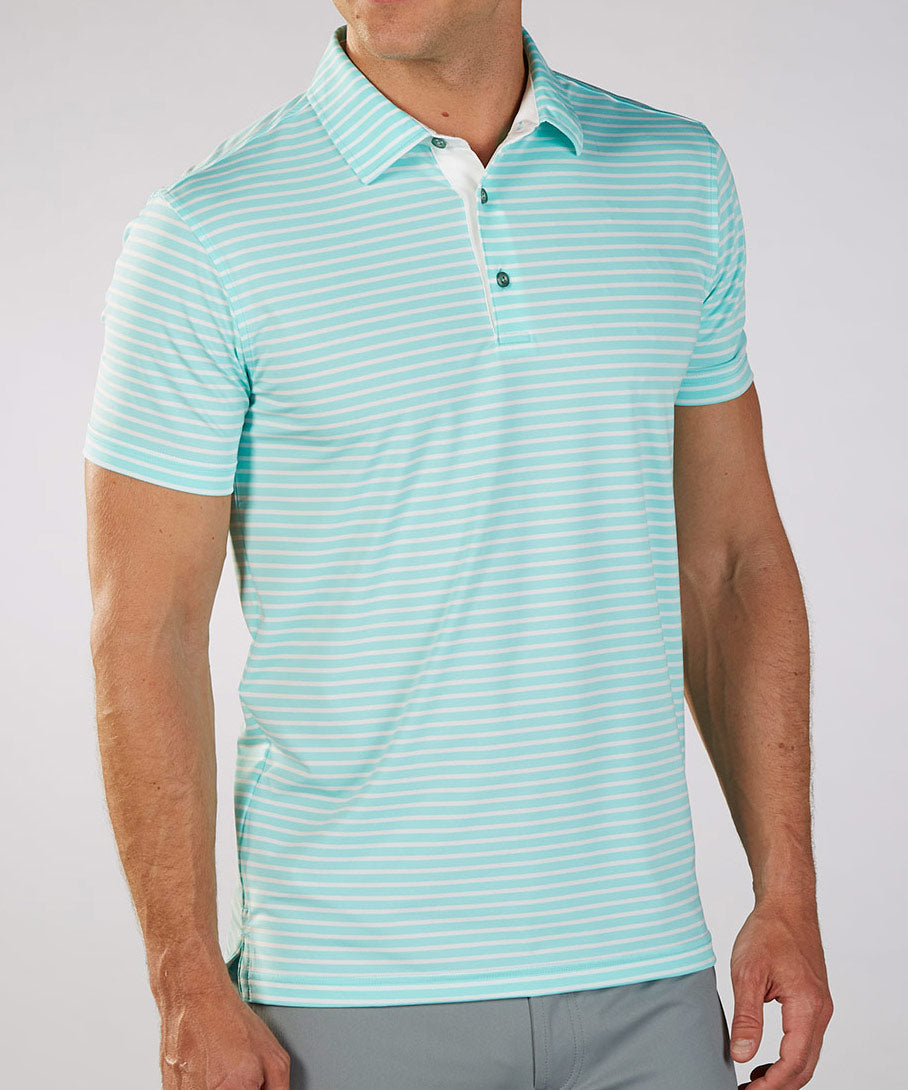 Rule 18 Tech Control Stripe Short Sleeve Polo