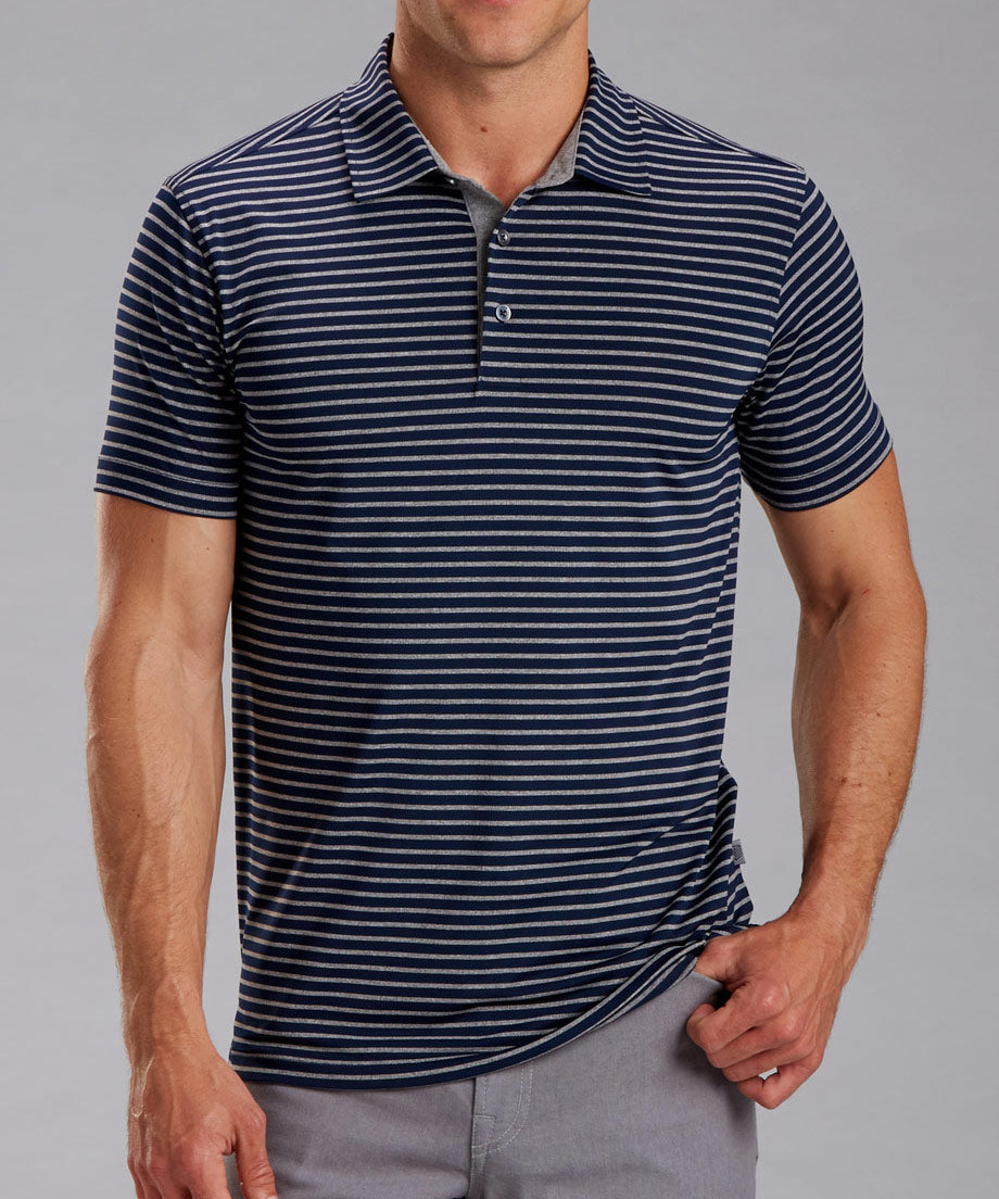 Rule 18 Tech Control Stripe Short Sleeve Polo