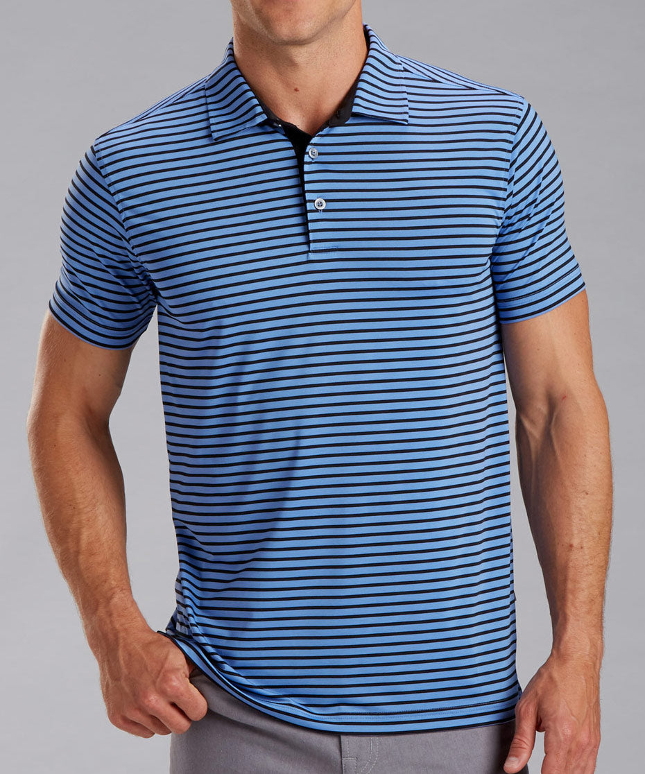 Rule 18 Tech Control Stripe Short Sleeve Polo