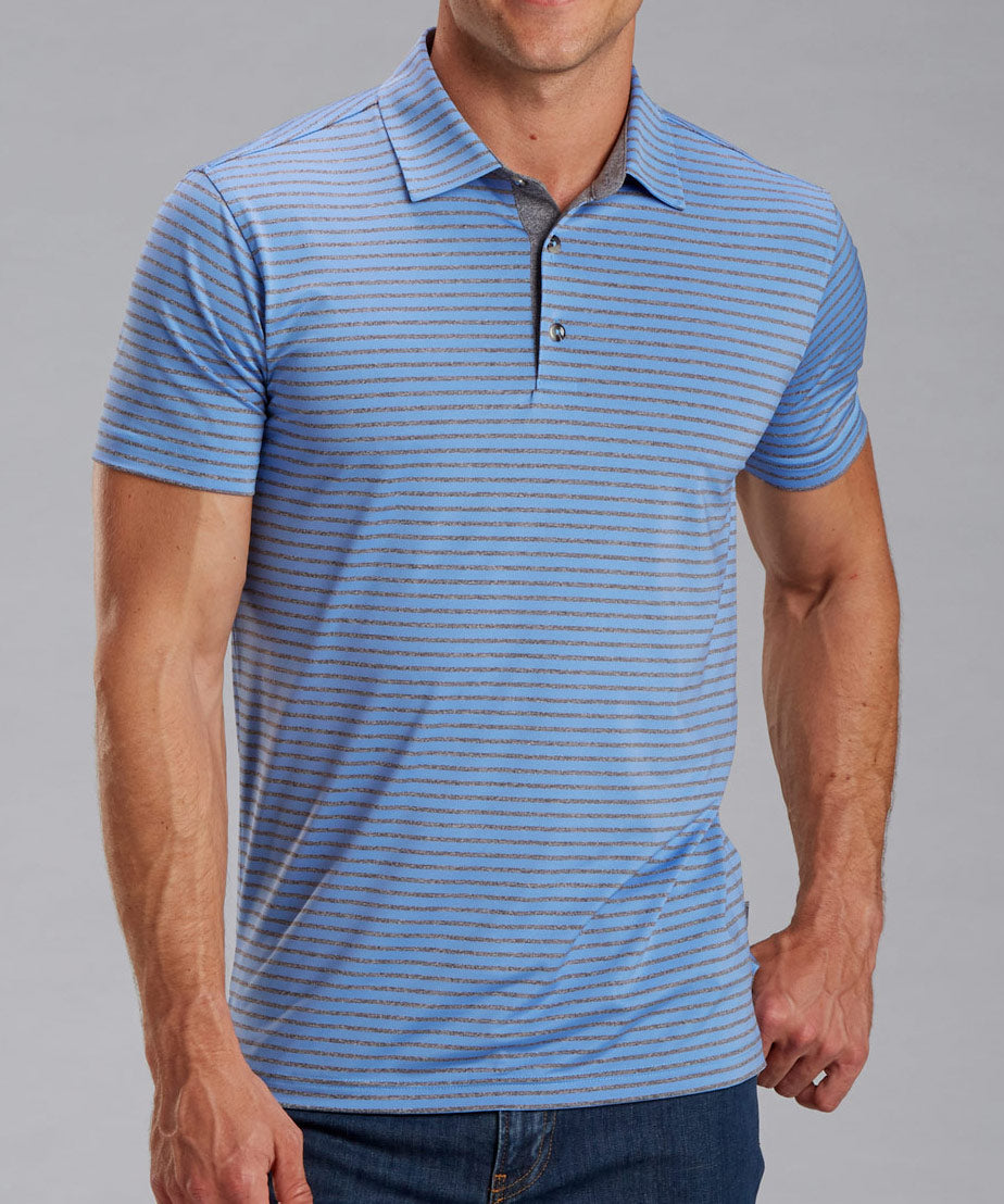 Rule 18 Tech Control Stripe Short Sleeve Polo