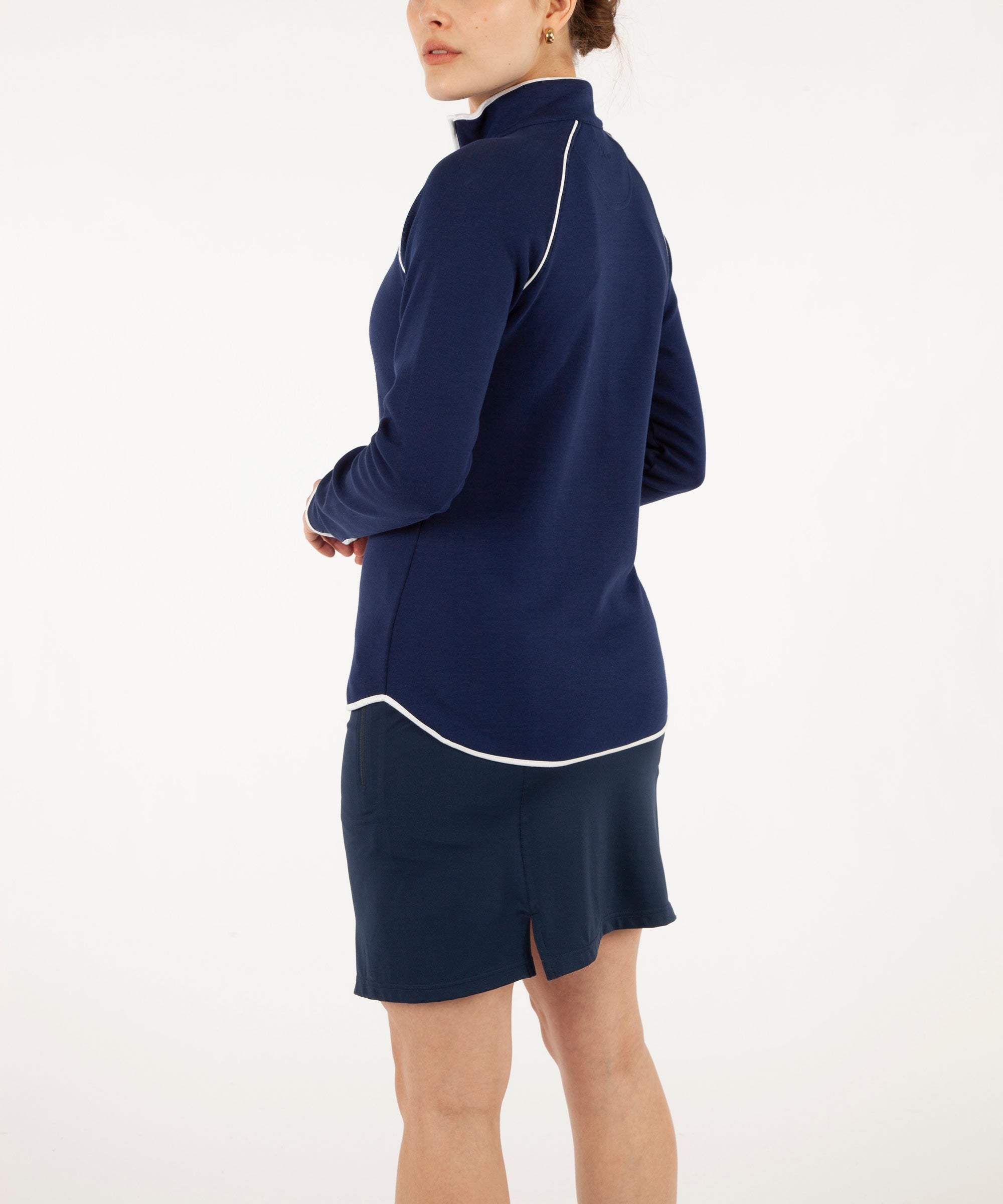 Women's Pima Cotton Solid Quarter-Zip Pullover