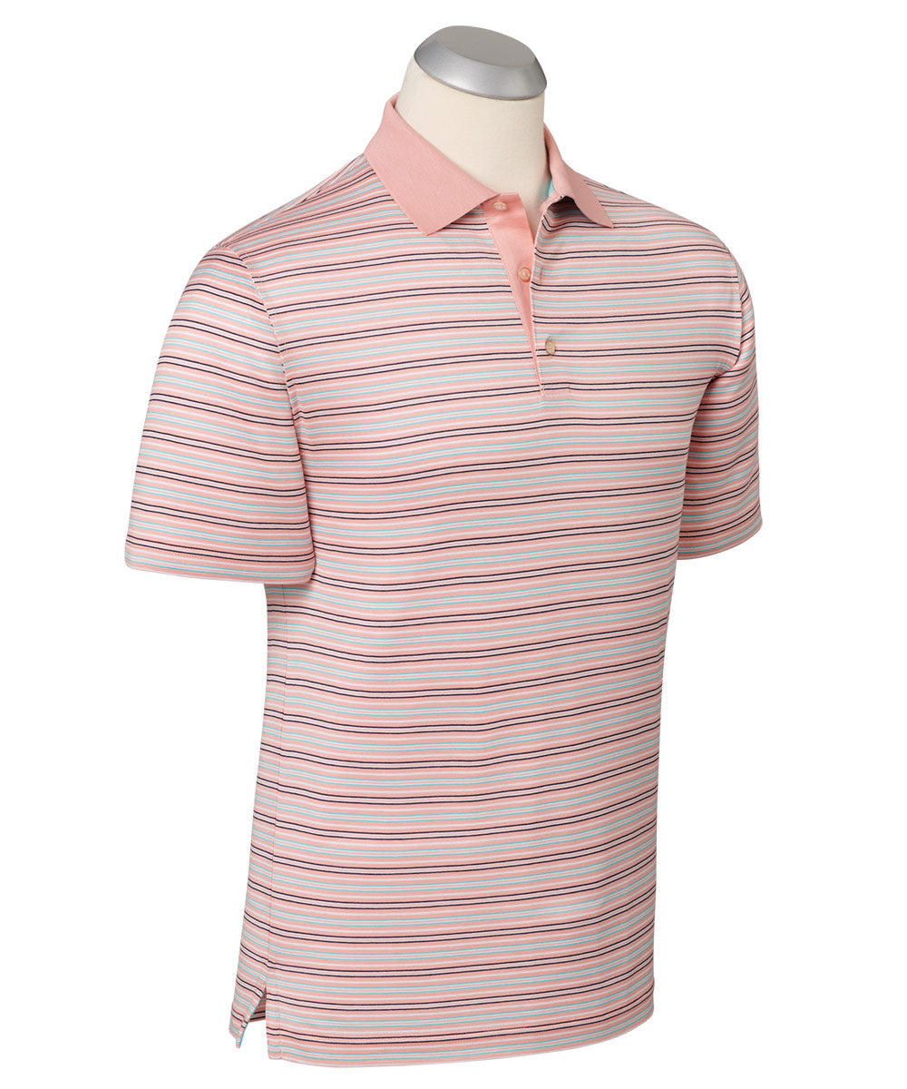 Bliss Luxe 100% Mercerized Cotton Stripe Polo Shirt