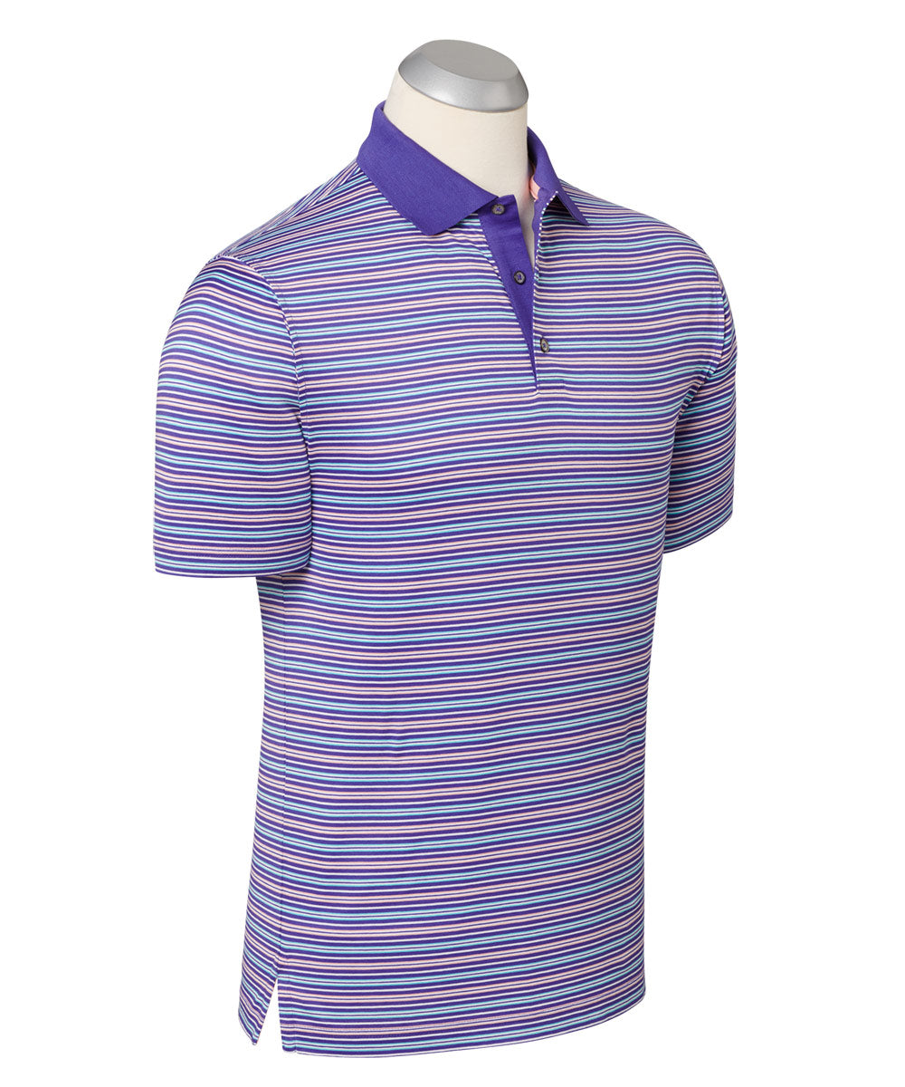 Bliss Luxe 100% Mercerized Cotton Stripe Polo Shirt