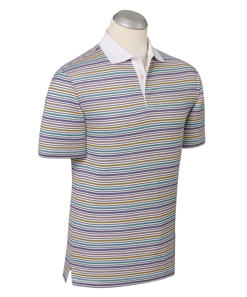 Bliss Luxe 100% Mercerized Cotton Stripe Polo Shirt