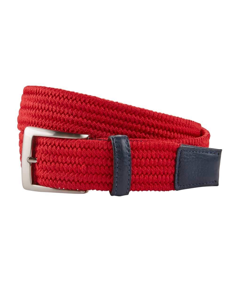 Red braided elastic belt