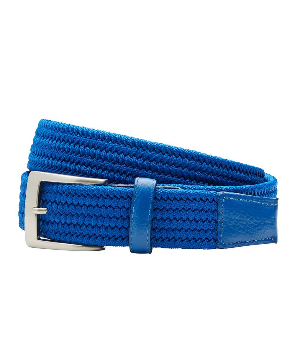 Braided Leather Stretch Belt - Blue + Green - Cobbler Union