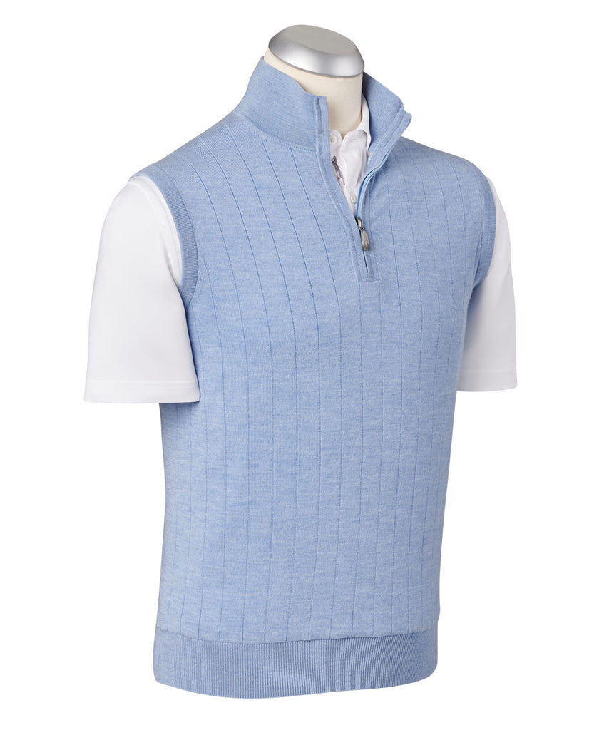 Solid Quarter-Zip Wind Sweater Vest - Bobby Jones