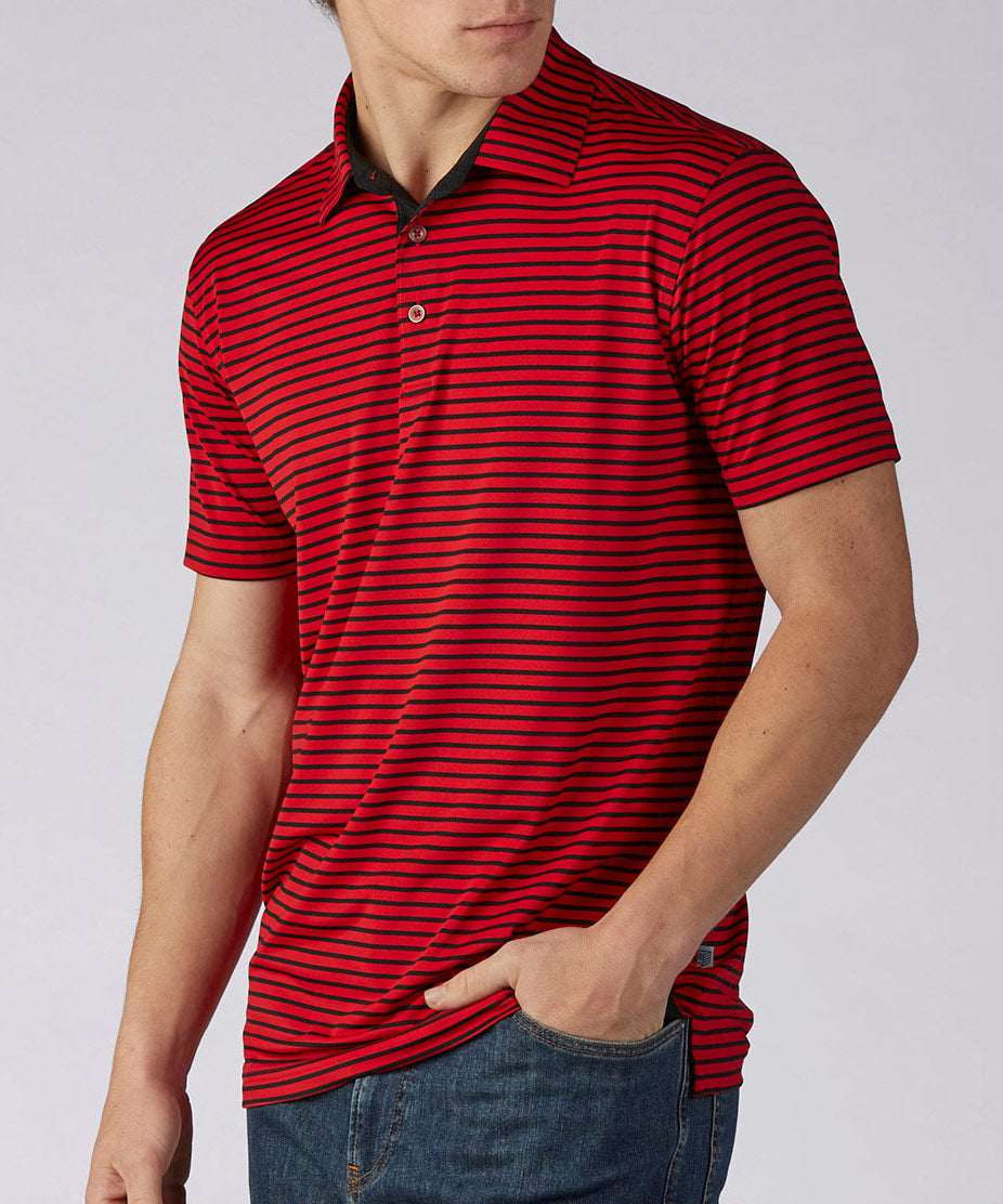 Rule 18 Tech Control Stripe Short Sleeve Polo