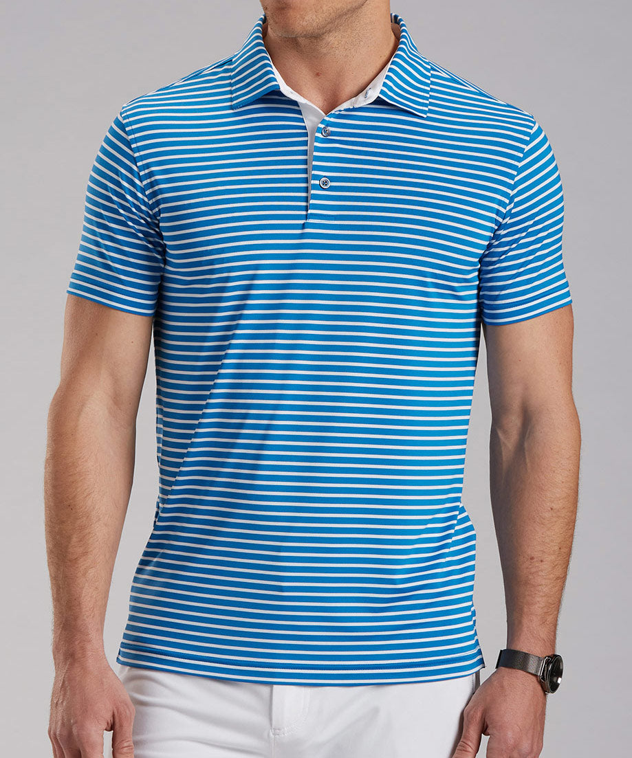 Rule 18 Tech Control Stripe Short Sleeve Polo