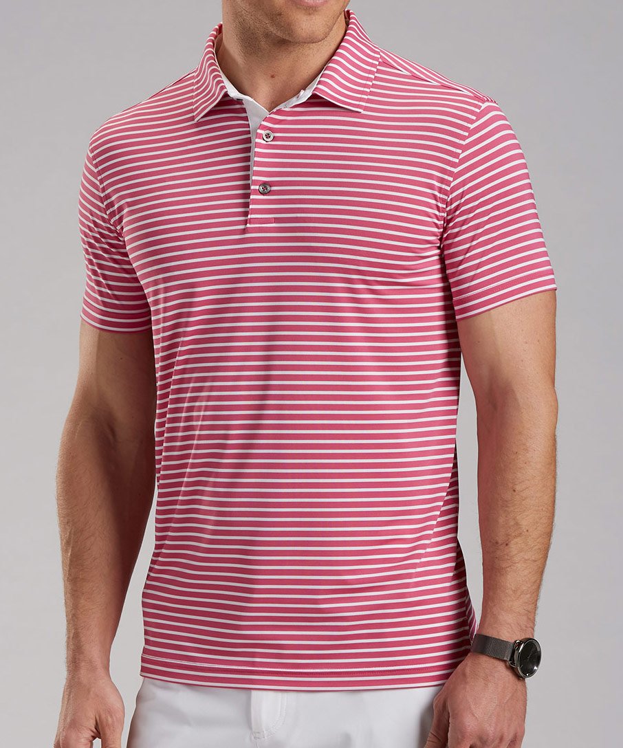 Rule 18 Tech Control Stripe Short Sleeve Polo