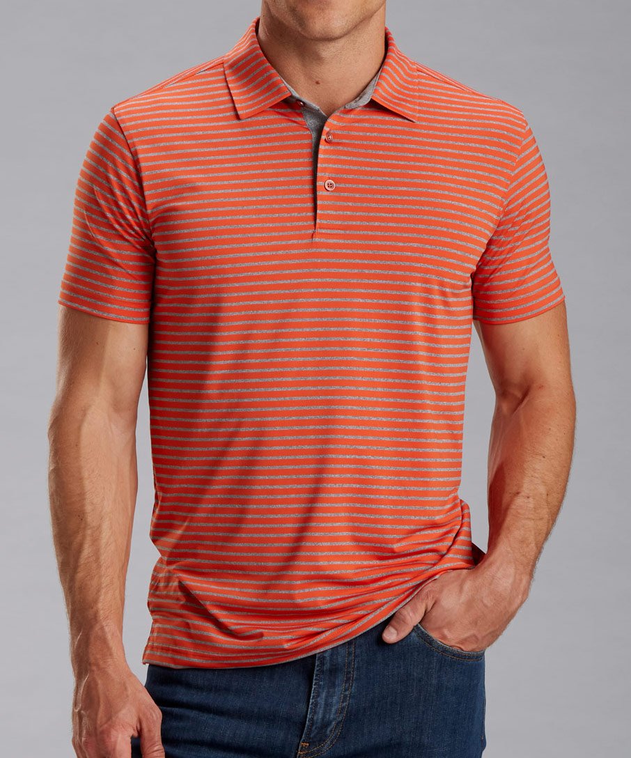 Rule 18 Tech Control Stripe Short Sleeve Polo